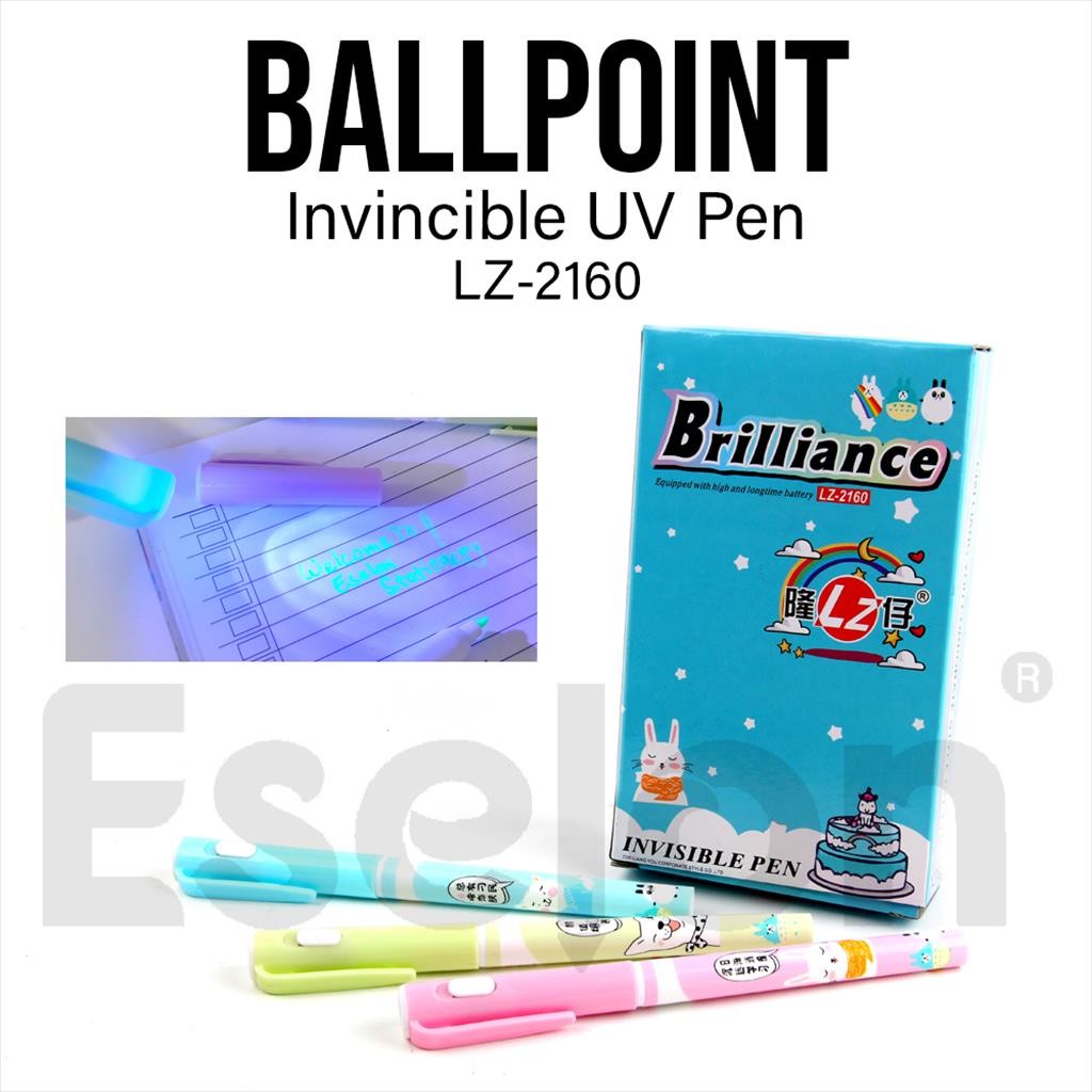 12pcs Pulpen Lampu Ajaib 2160 / Invisible Pen Senter UV