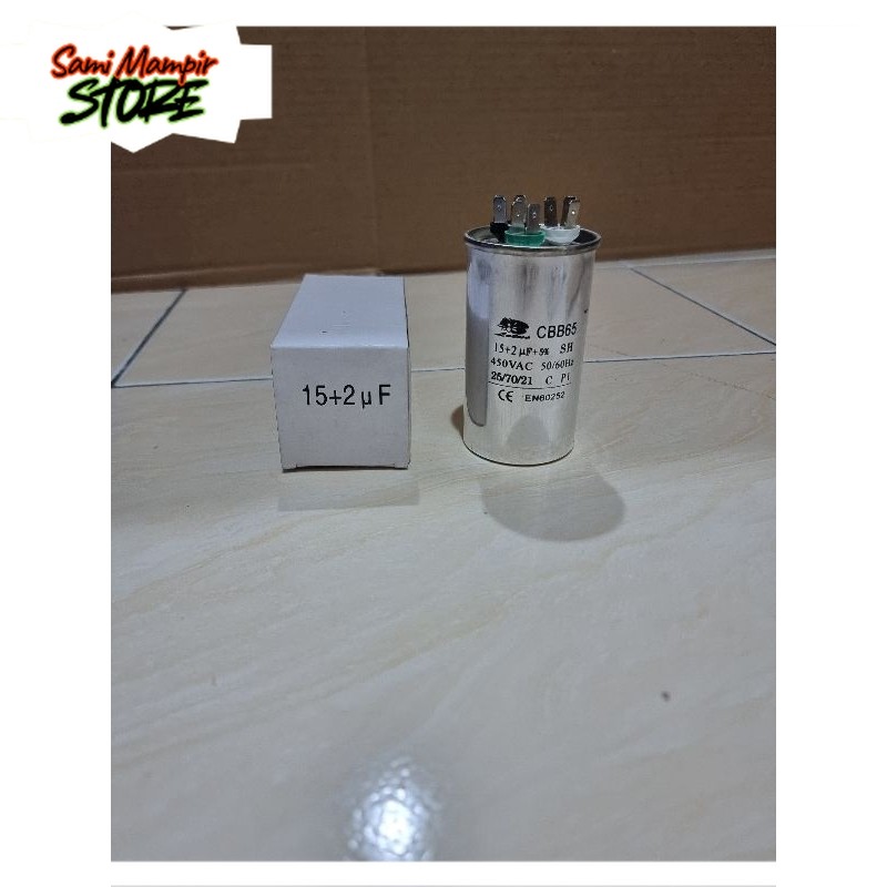 SMStore Kapasitor Running AC 15+2 UF/Mikro merk ONE COOL DAN LOTUS