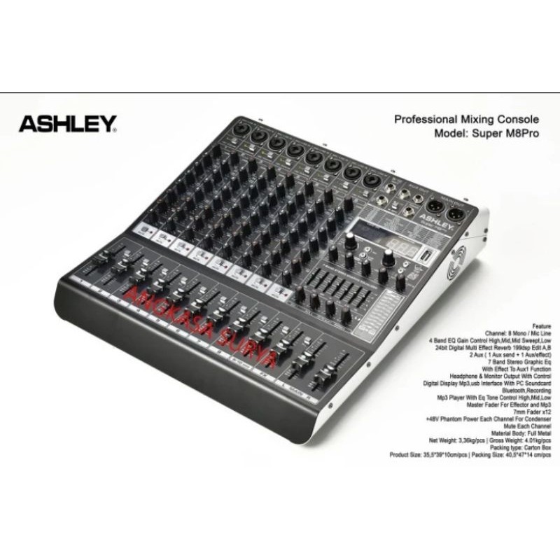 mixer Ashley SUPER M8 PRO original/mixer 8 channel Ashley super m8 pro original NEW