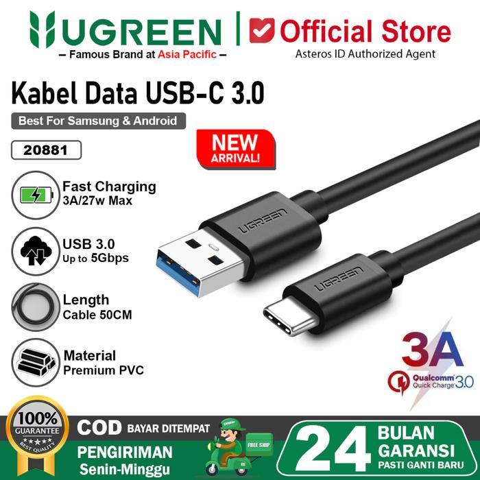 KABEL DATA USB TO TYPE-C BASEUS CAFULE CABLE FOR TYPE-C 2A - PREMIUM PVC 3.0 50CM TERLARIS