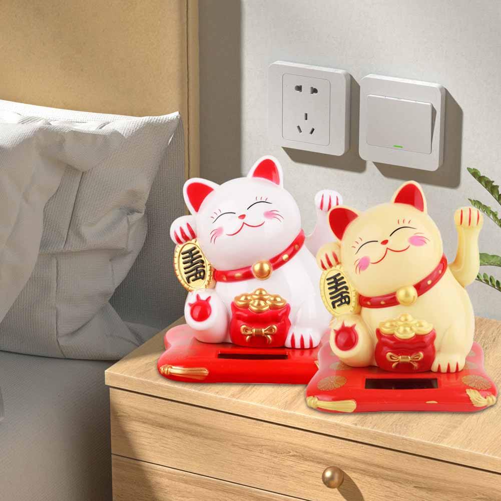 Kucing Keberuntungan Solar Tanpa Baterai, Hiasan Interior dan Mobil