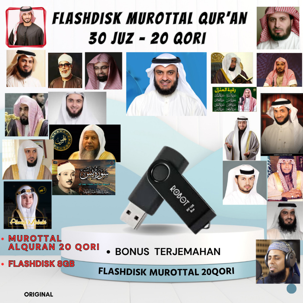 Flashdisk Murotal 30 Juz (20 Qori Internasional) Plus Terjemahan