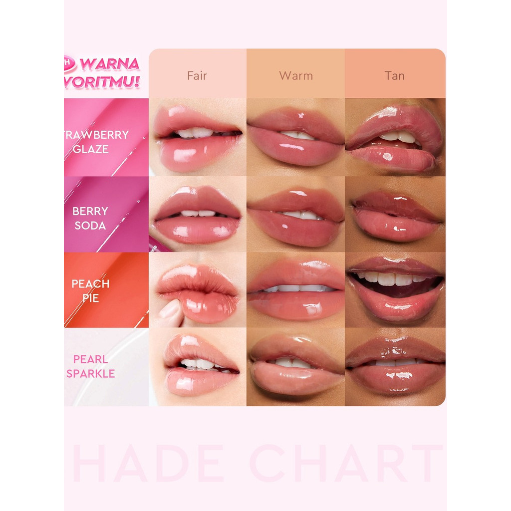 Glad2Glow BRIGHTENING LIP SERUM 7g  Mencerahkan Melembabkan dan menambahkan warna3in1  liptint lipst
