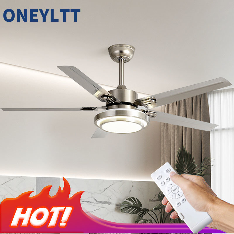 Stainless Steel Ceiling Fan Lightmodern Electric Fan Ceiling LightLED Remote Control Ceiling Fan Lig