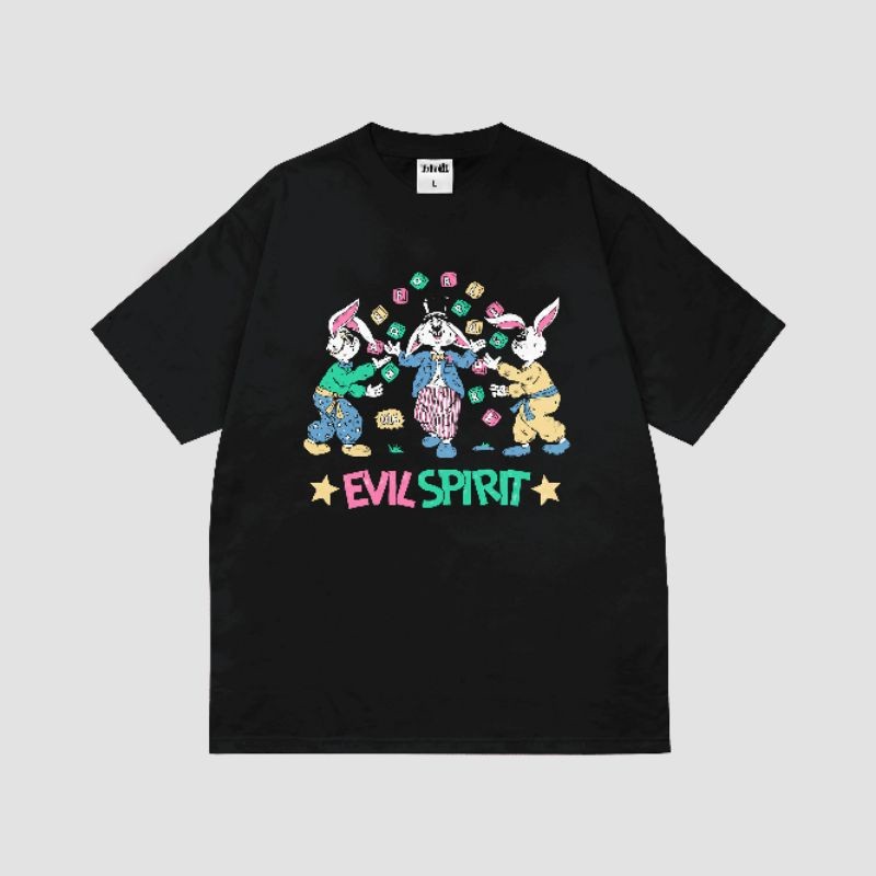 Kaos Unisex EVILSPIRIT KAOS - BUNNY BLACK UNISEX