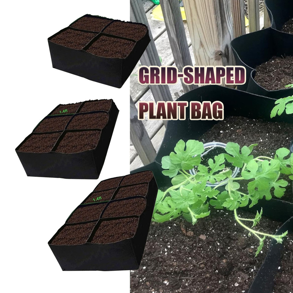 4/6/8 Grids pot tanaman untuk sayuran Garden Raised Planting Bed Fabric Bed Square Serbaguna