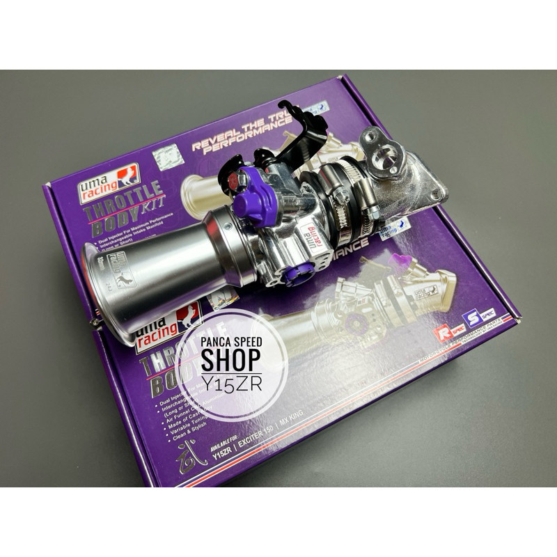 THROTTLE BODY KIT UMA RACING TB DOWNDRAFT UMA MX KING 150 Y15ZR R15 V2 VIXION NEW OLD VIXION V2 NVA 