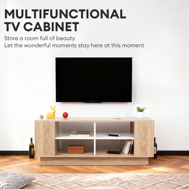 [COD] Kabinet TV Kapasitas Besar Kabinet TV Rumah Sederhana Kabinet TV Putih Oak