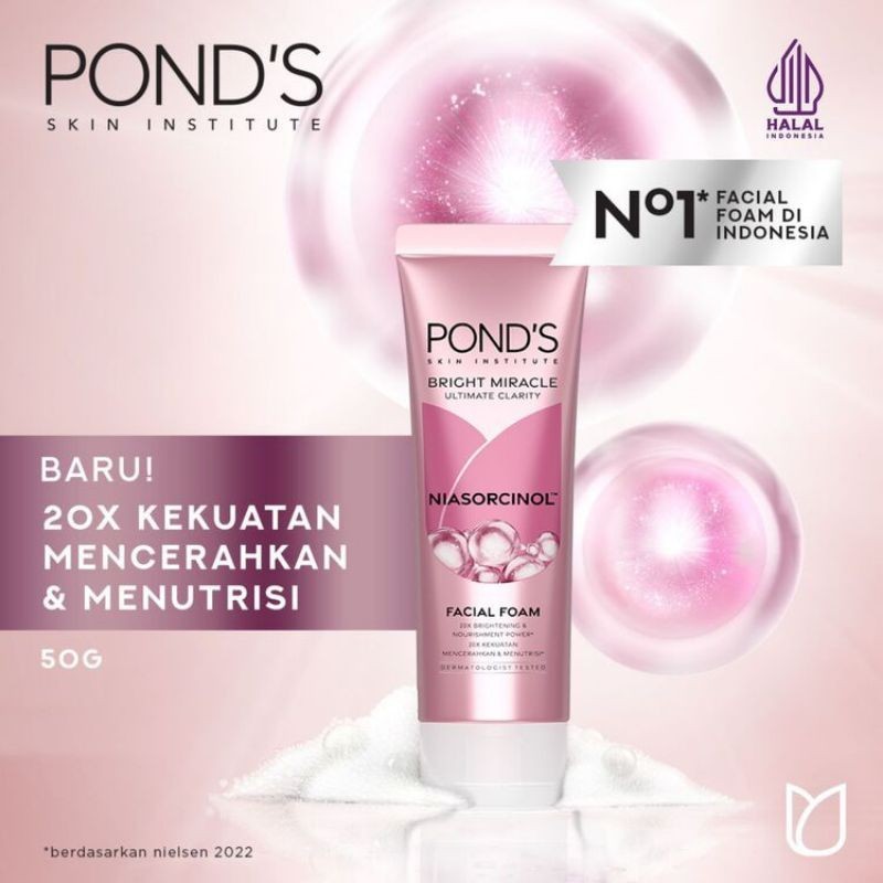 Ponds Bright Beauty Facial Foam 50gr Mencerahkan Wajah