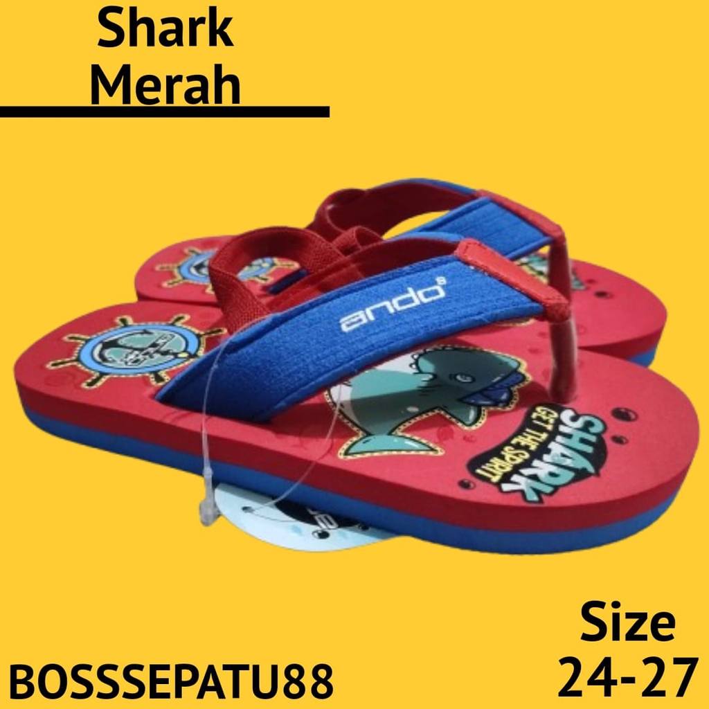 Ando Shark Sendal Jepit Anak Ukuran 24-27