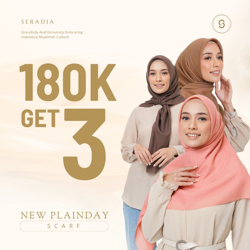 Seradia Hijab - Segi Empat Polos Plainday Scarf 1