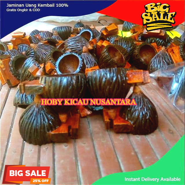 1 Set Cepuk Unik Alami/ Cepuk Burung Kecil/ Tempat Makan dan Minum Burung