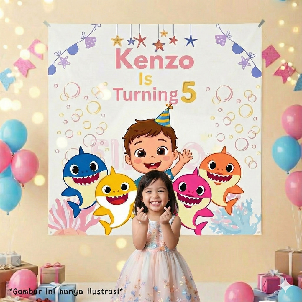 Backdrop Birthday Spanduk Ulang Tahun Tema Custom Dekorasi Ultah Anak Laki Laki Perempuan Boy Girl