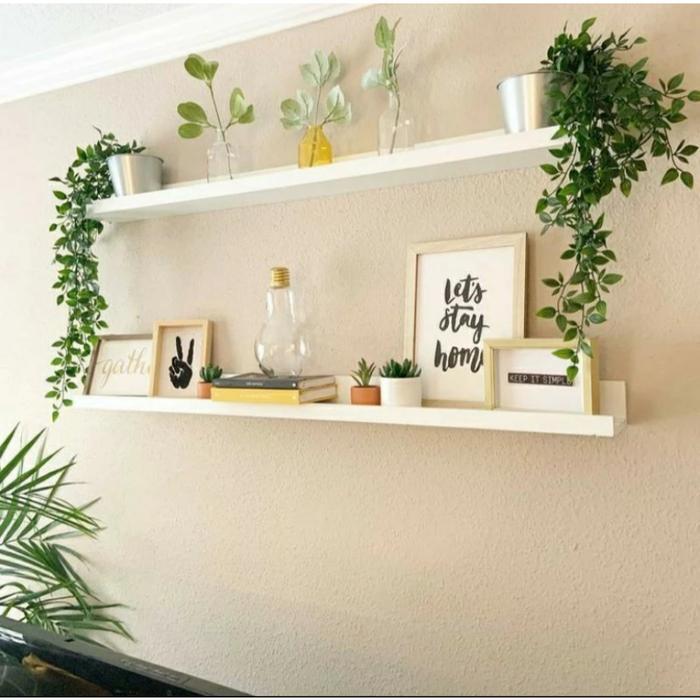 Ambalan Rak Dinding Lebar 20cm Tebal 4cm Serbaguna Gantung Melayang Hiasan Rumah Kamar Minimalis Aes