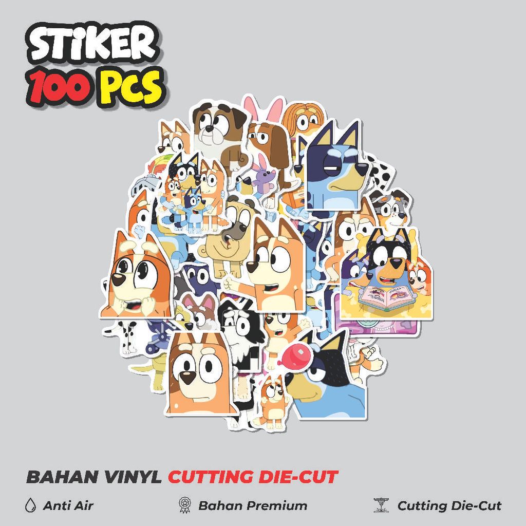 Terbaru 50 pcs Stiker Bluey Dogs Dekorasi Lucu Kreatif untuk Notebook, Skateboard, HP