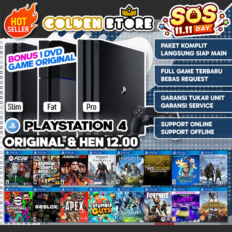 PS4 Pro/Slim/Fat Hen/Ori 1TB Fullgames + Stick