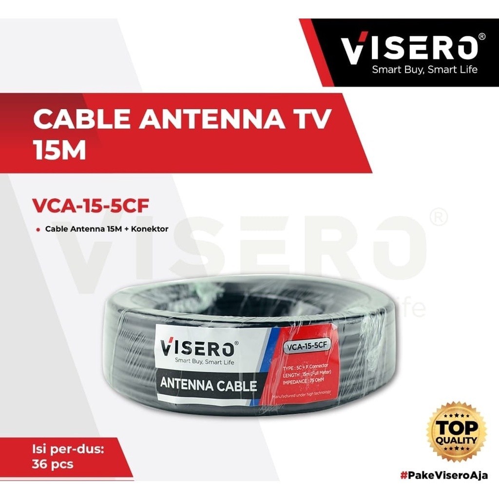 VISERO KABEL ANTENA PARABOLA TV CCTV 15M 20M 15 METER 20 METER KABEL TV VCA15 5CF DAN VCX20 2FA + 2 