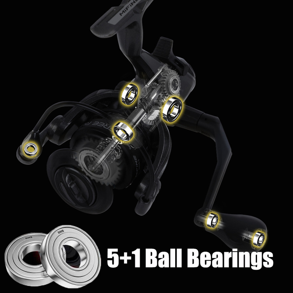MIFINE-Free RUNNER Fishing Reel, 3000-6000 Spinning Wheels, Double Brake, Metal Spool, Speed Ratio 5
