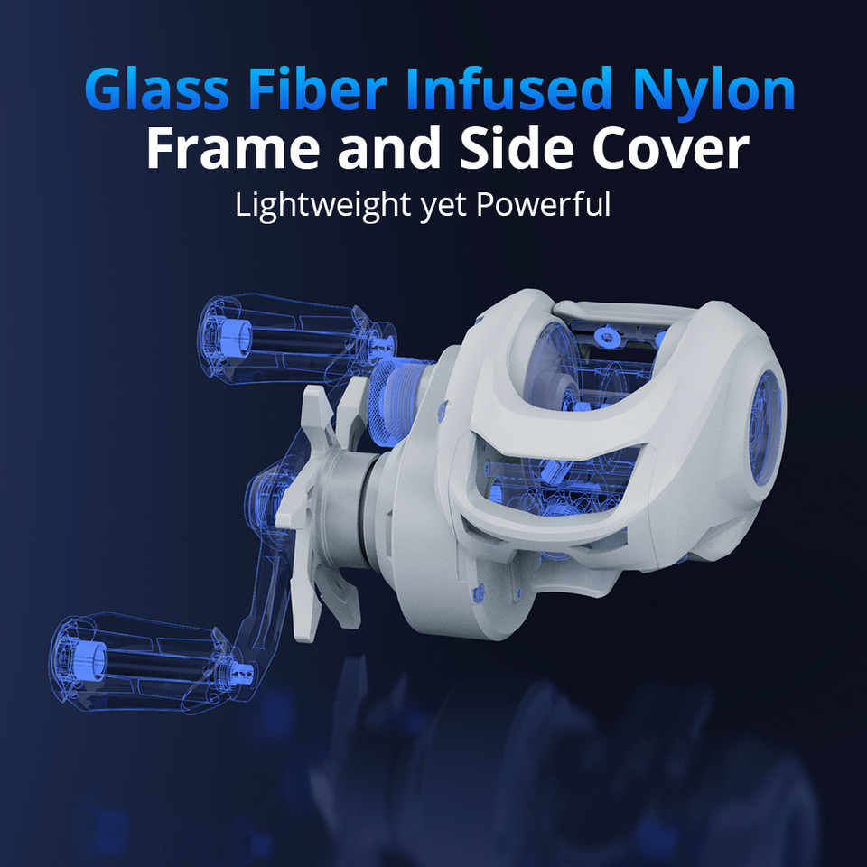 KastKing Centron Lite Baitcasting Reel Glass Fiber Infused Nylon Frame  7KG Max Drag 7.1:1 High-Spee