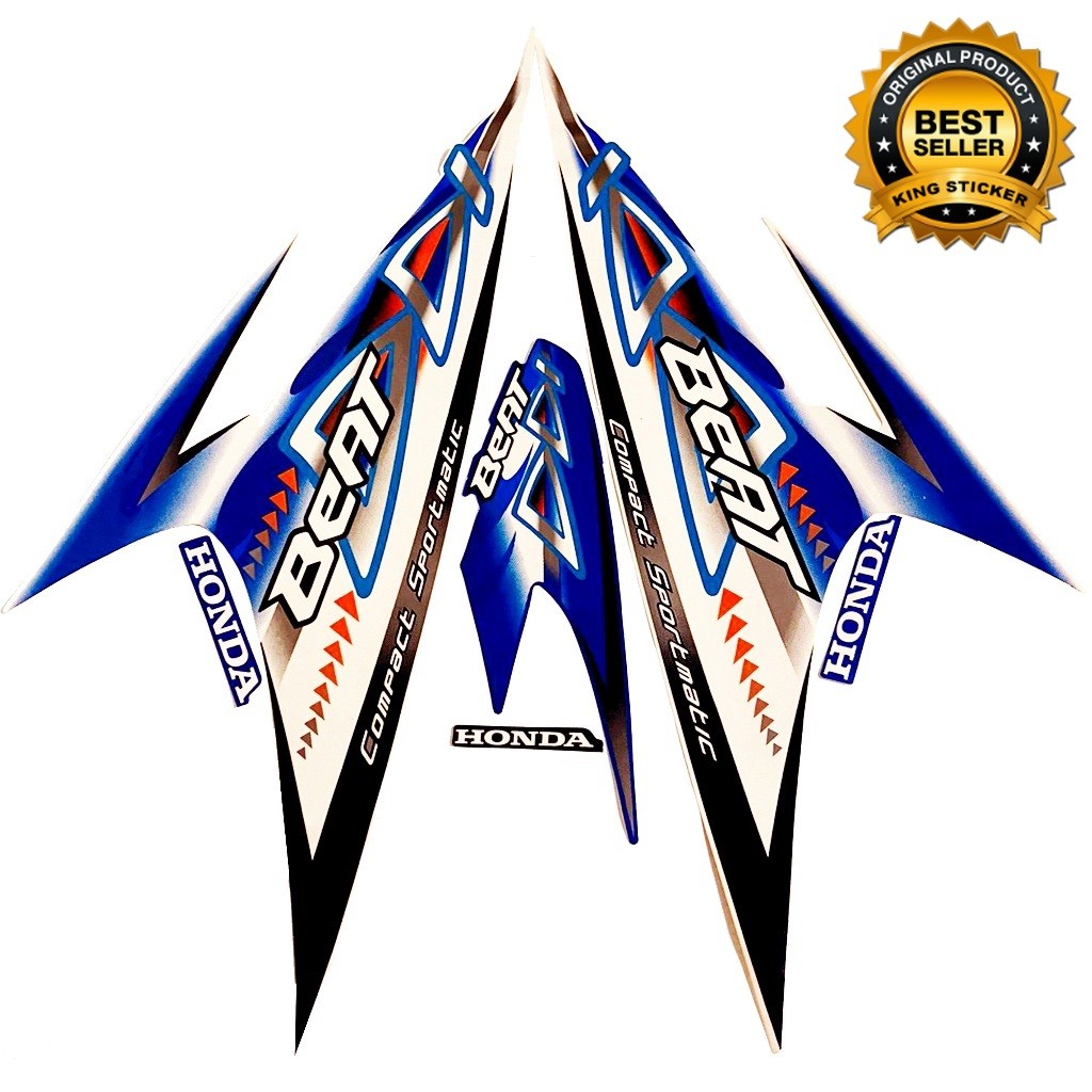 STIKER STRIPING STANDART BEAT KARBU 2012 BIRU | STIKER BODY HONDA BEAT 2012 BIRU | TERMURAH