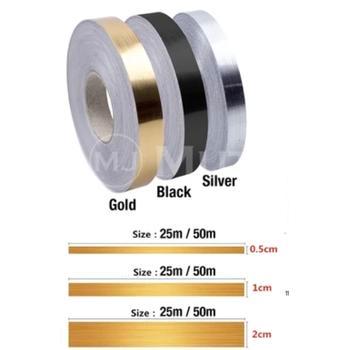 Gulungan Sticker pembatas celah nat keramik Dekorasi Lantai Kramik - Hitam, 0.5Cm X 50M