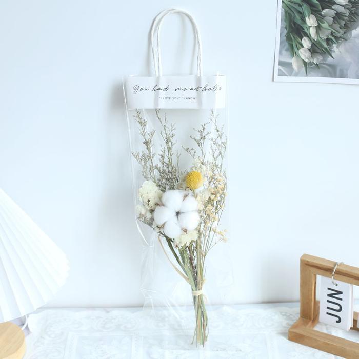 Makna Dimensi - 1 Set Buket Bunga Kering Tenteng Tas Besar Dried Flower Aesthetic Hadiah Wisuda Ulan