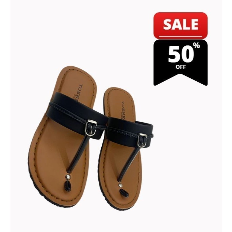 Sandal Type Jepit Tarumpah// Sendal Terompah Sol hitam Karet Non Slip  Best Quality /Hanya SAGISINTA