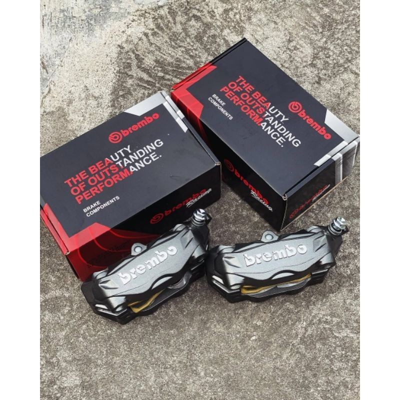 Kaliper kanan brembo moge kaliper brembo warna grey abu2 4 piston kaliper brembo m432