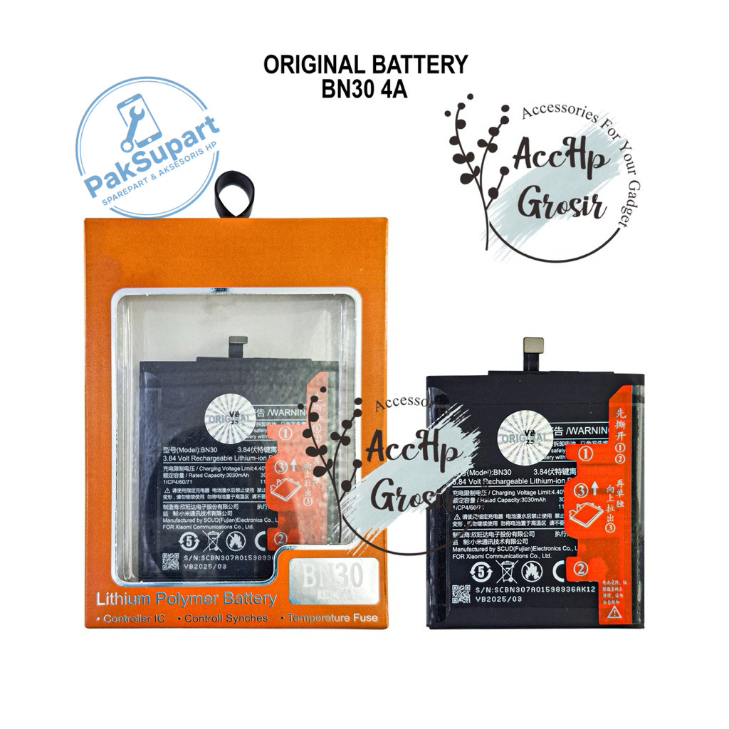 baterai battery baterai Redmi 4A BN 30 - BN30 Redmi 4a Or Distributor batere btre battery batre batr