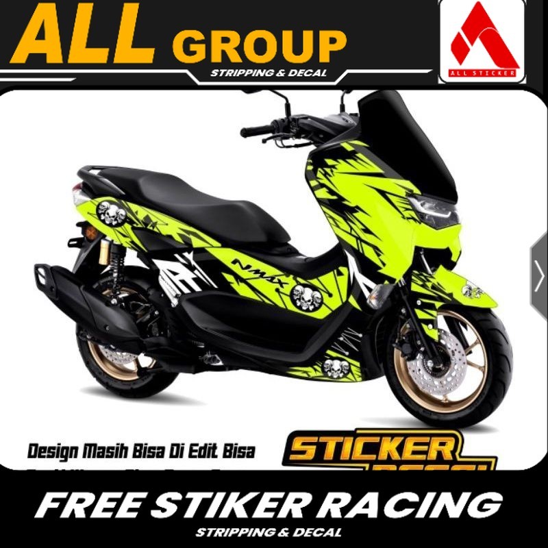 striping stiker decal full bodi nmax new motif grafis tengkorak
