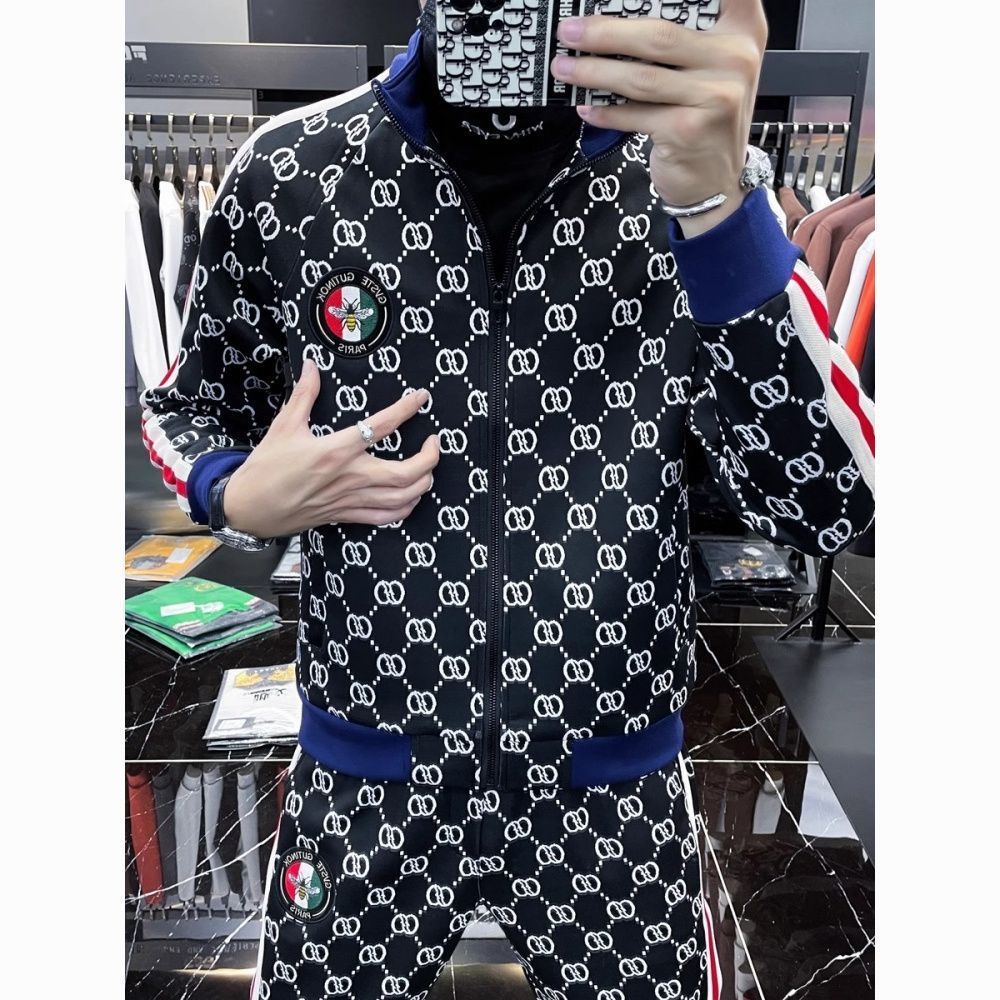 Pria high-end olahraga kasual fashion brand set jaket baru jaket dua bagian set