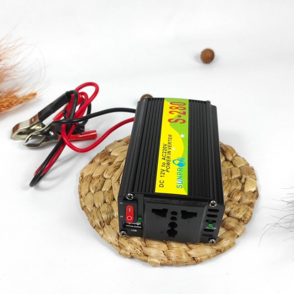NEW EVA Power Inverter Sunpro 280 Watt / Car Inveter S-280 Mengubah Arus Dc Menjadi Ac ORI