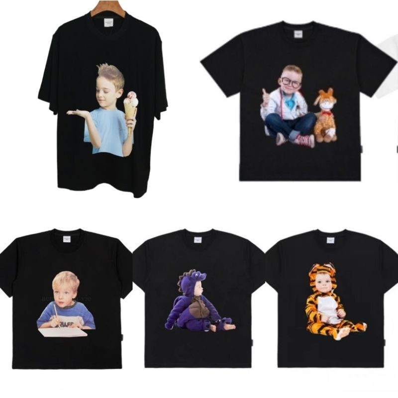 ADLV Baby Face Tiger Dino Tshirt Oversized Baju Kaos