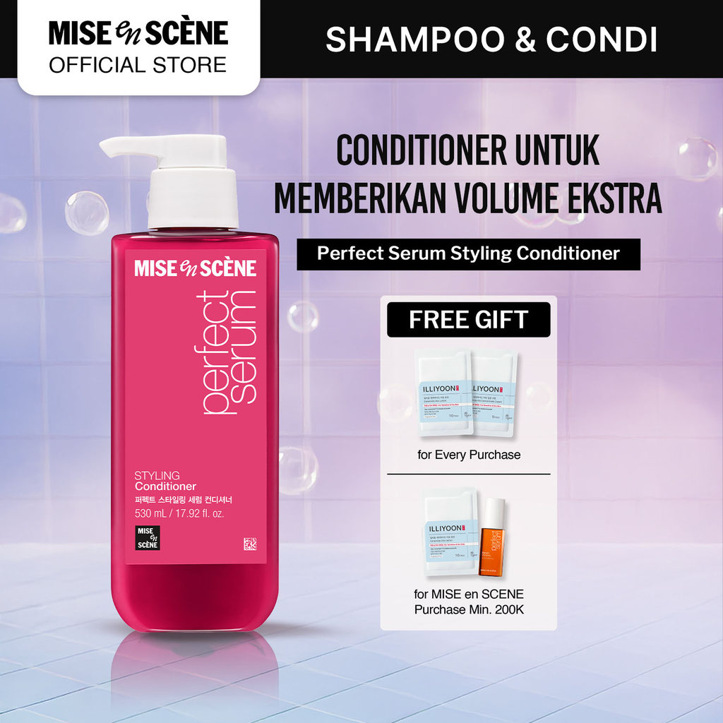 mise en scene Perfect Serum Styling Conditioner 530ml - Conditioner Rambut Kering Rusak sering Dicat