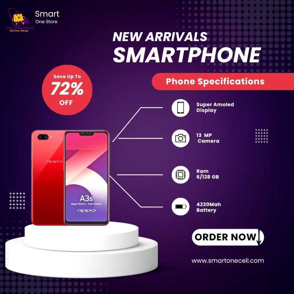 SmartPhone HP A3S RAM 6/128 GARANSI 1 TAHUN