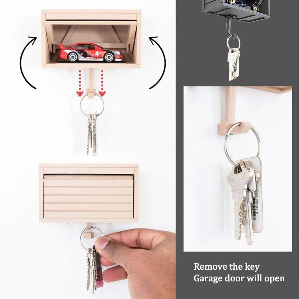 with Opening Door Car Garage Key Holder Wall Mount Easy to tall 3D Printed Key Organizer with Car Ga