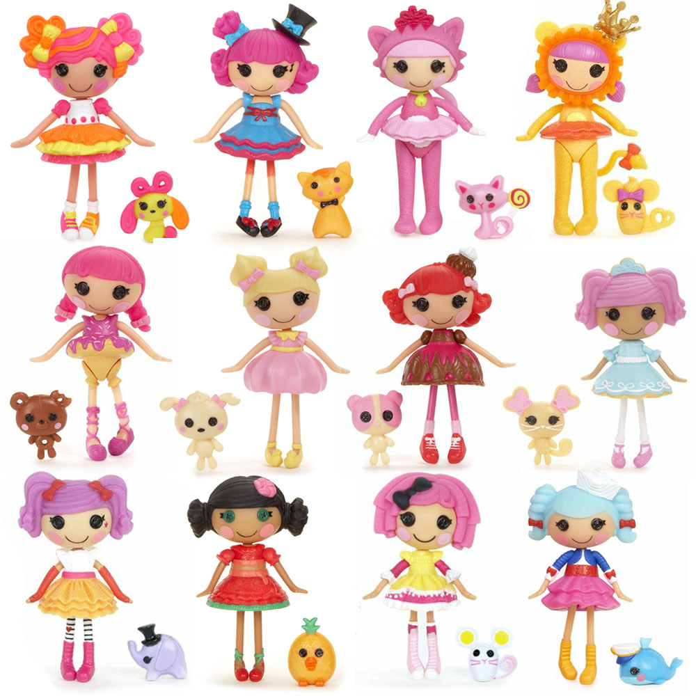 AKAI POWER Random Style 8PCS Set Mini Lalaloopsy Doll With Pet Accessory Figure Toy Collection 8cm F