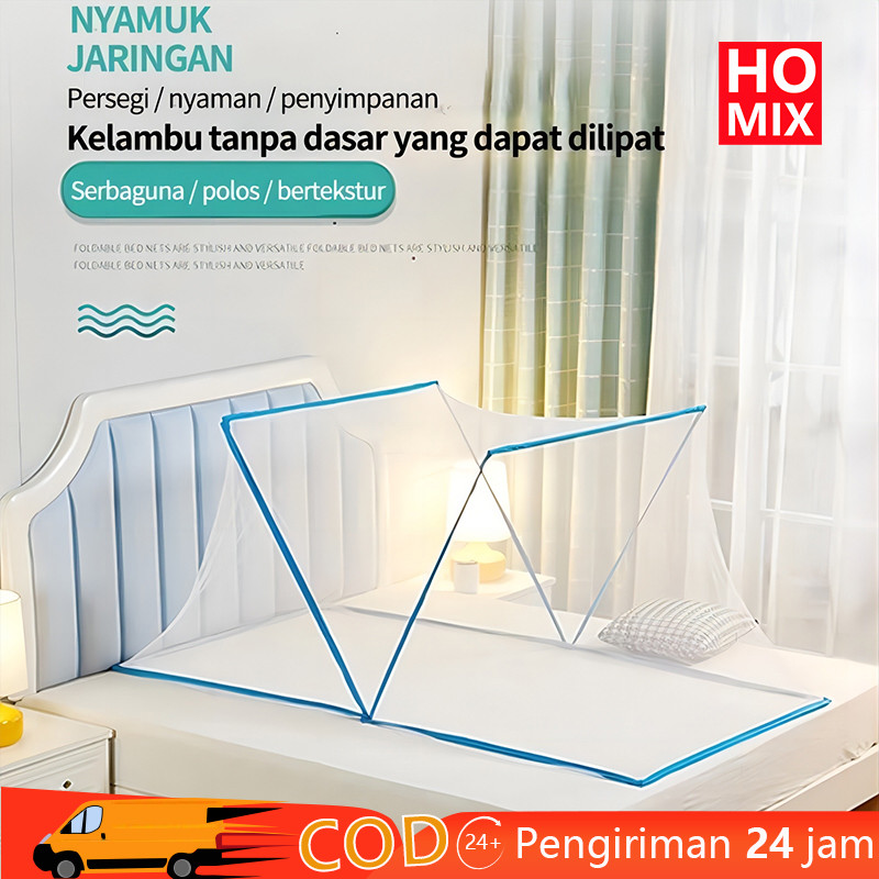 HOMIX Kelambu Tidur Lipat Kotak/Kelambu Tudung Besar/Kelambu Portable Berkualitas Kelambu Anti/Kelam