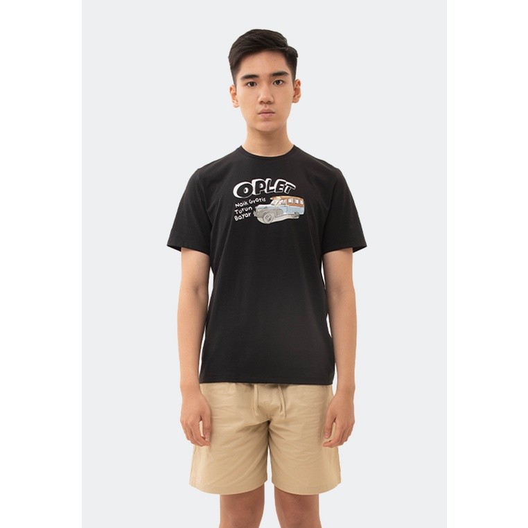 MANZONE Kaos Pria Lengan Pende OPLET - BLACK