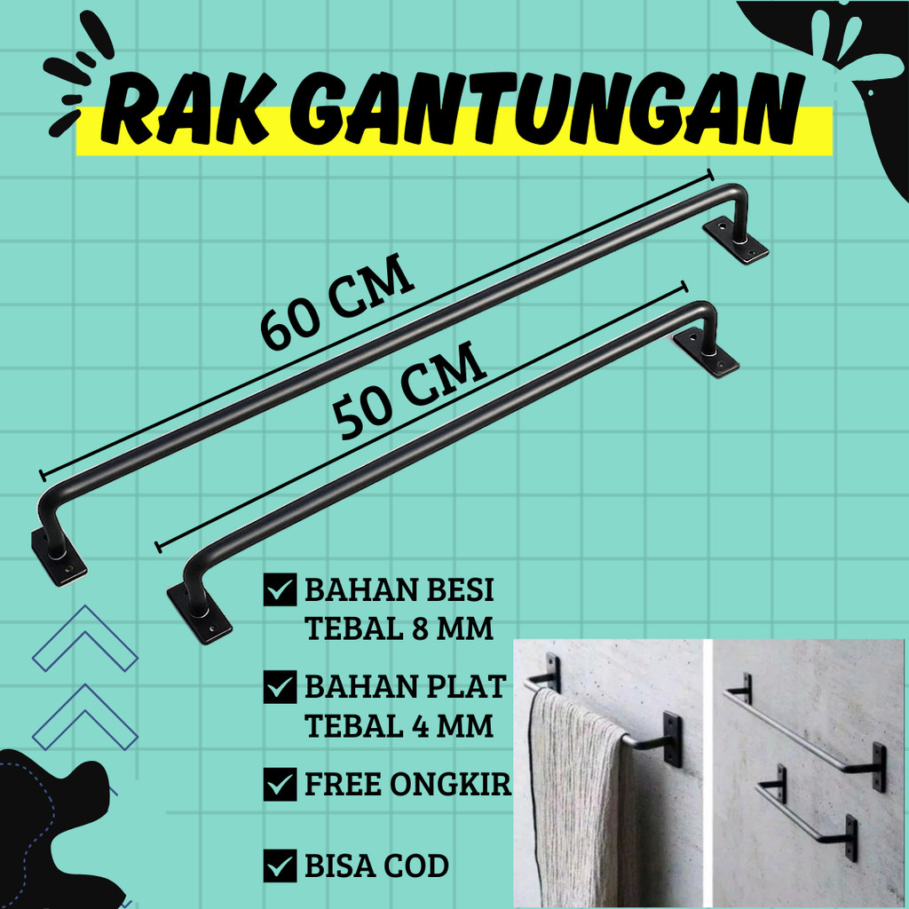 rak gantungan baju tempel dinding  / gantungan handuk tempel dinding / gantungan baju tempel