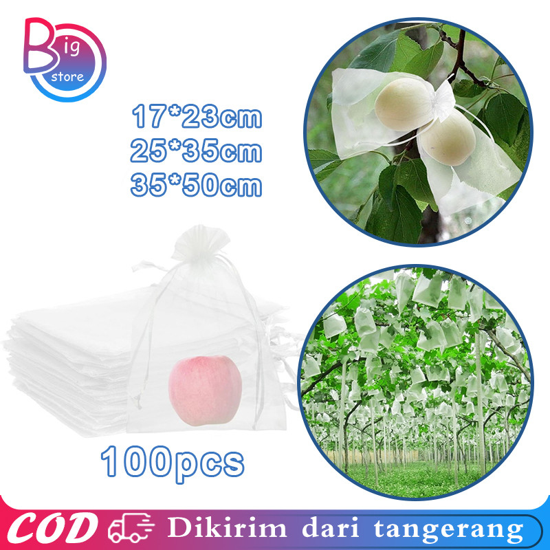 Pembungkus Buah Di Pohon 100pcs Fruit Cover Net Anti Serangga Kantong Jaring Pembungkus Buah Anggur 