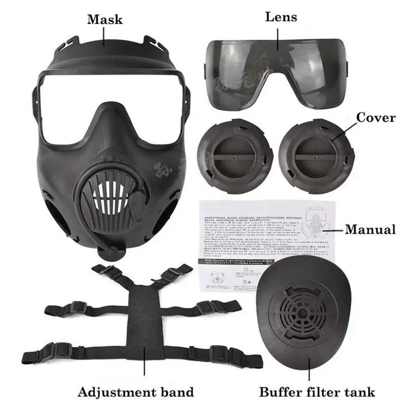 Tactical Protective Respirator Mask Full Face Gas Mask for Airsoft Shooting Outdoor Hunting Ring CS 