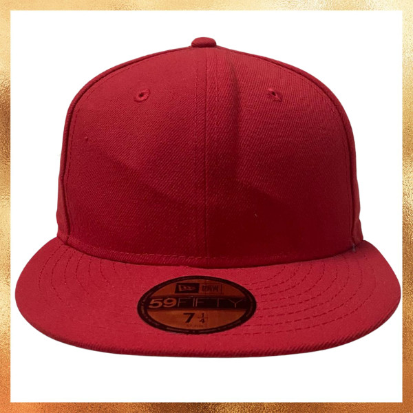 Topi New Era x Undefeated Collab Logo Red 59FIFTY Baseball Fitted Hat Original