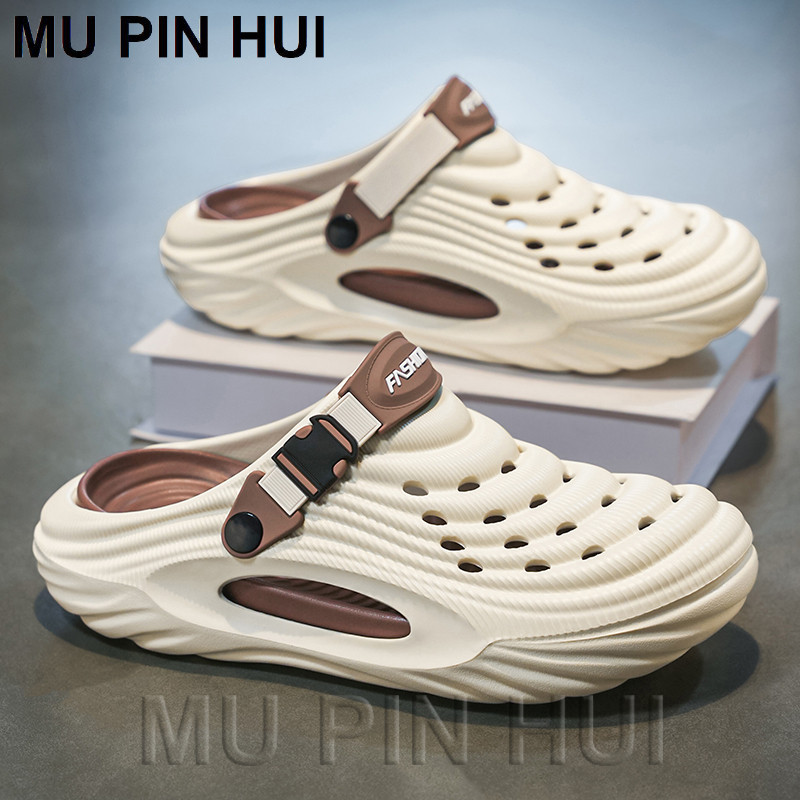 MU PIN HUI Sandal Pria Model Baru Korea dengan Tali Tumit Belakang dan Sandal EVA yang Nyaman dan Ke