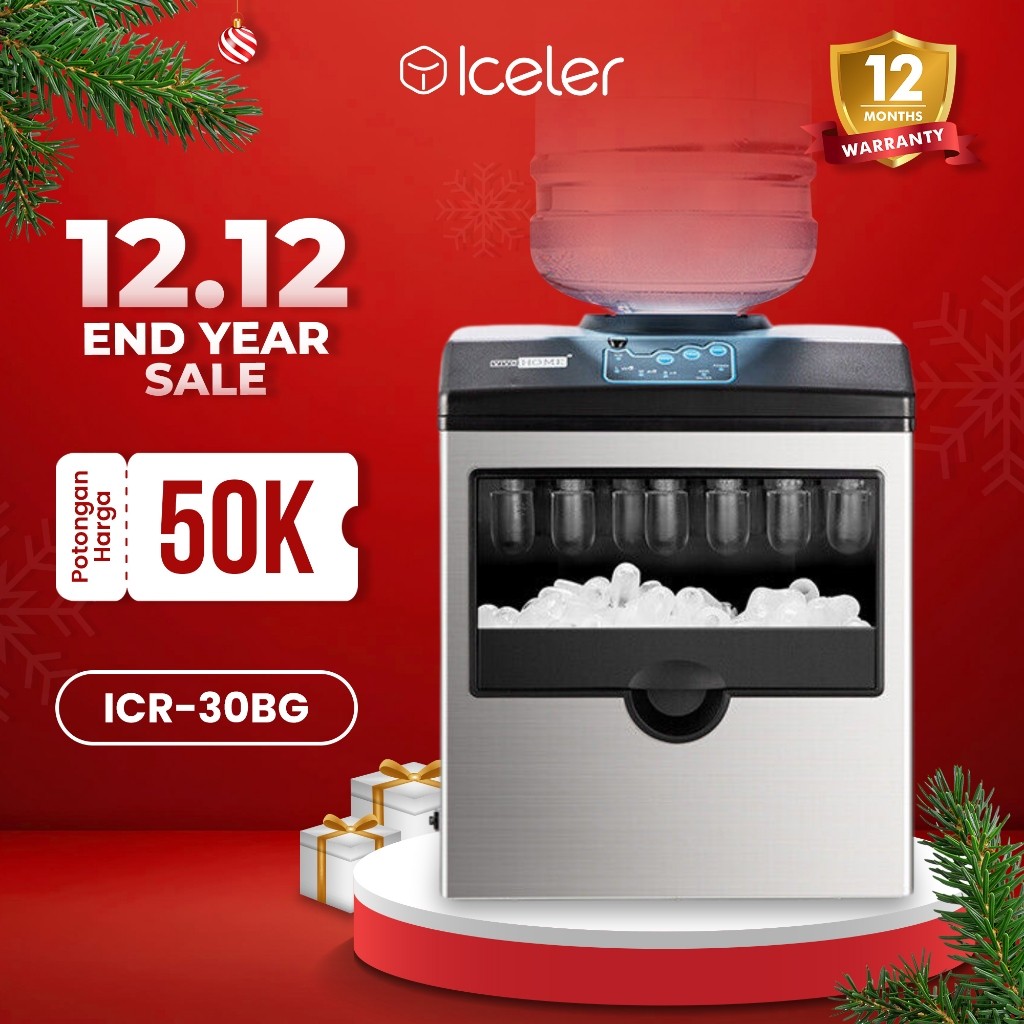 Iceler Mesin Es Batu Iceler 30KG/24JAM Ukuran Es Besar