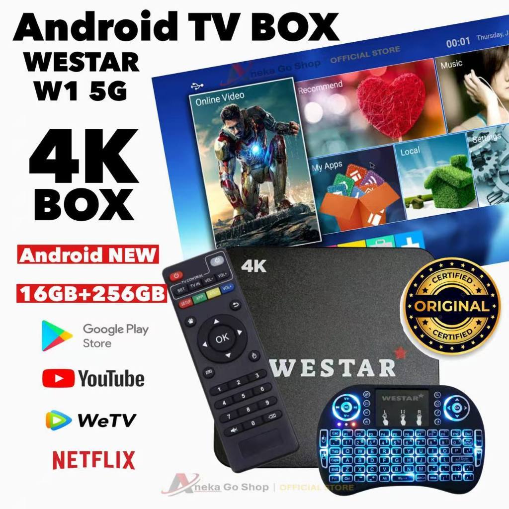 Android TV BOX WESTAR W1 5G Android OS WIFI STB 4K Smart TV Box Unlock Tv Box Netflix Global