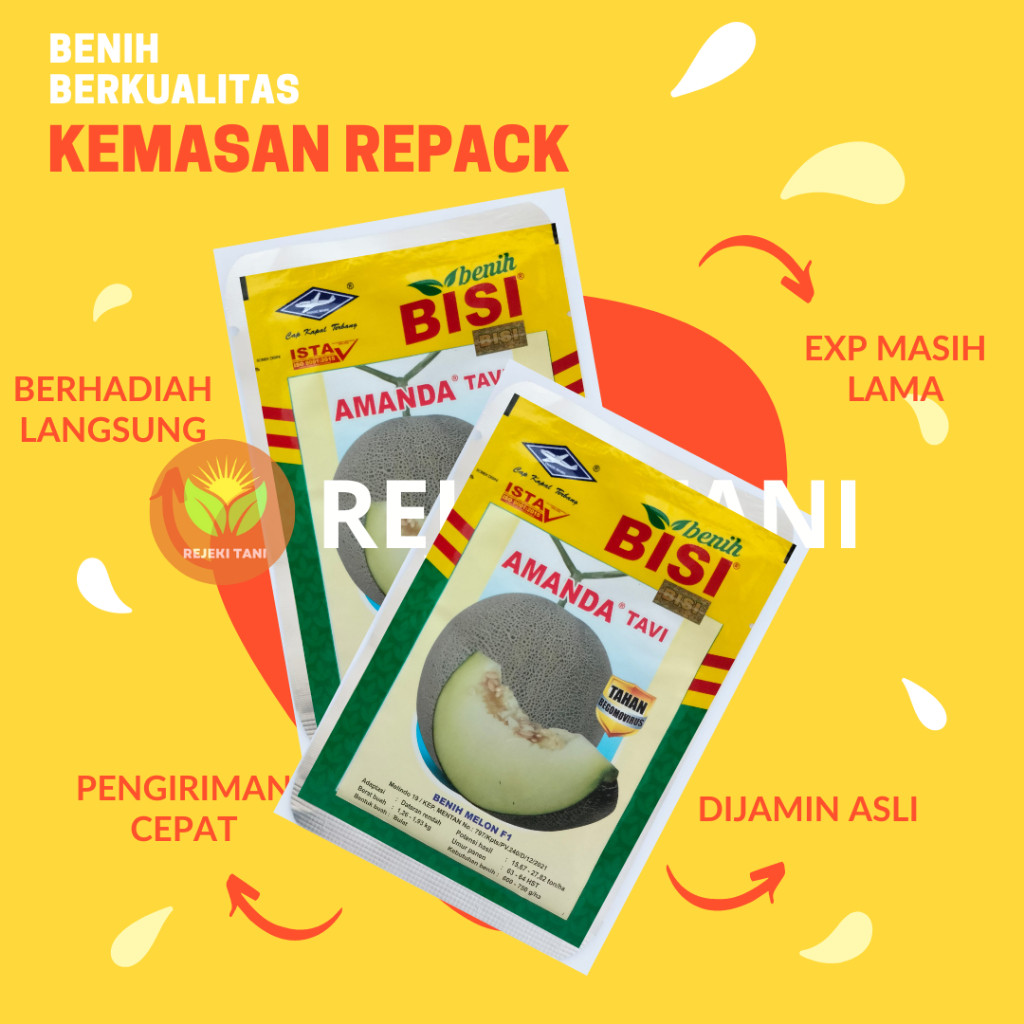 BENIH MELON AMANDA ASLI BISI KEMASAN REPACK ISI 50 100 DAN 200 BIJI