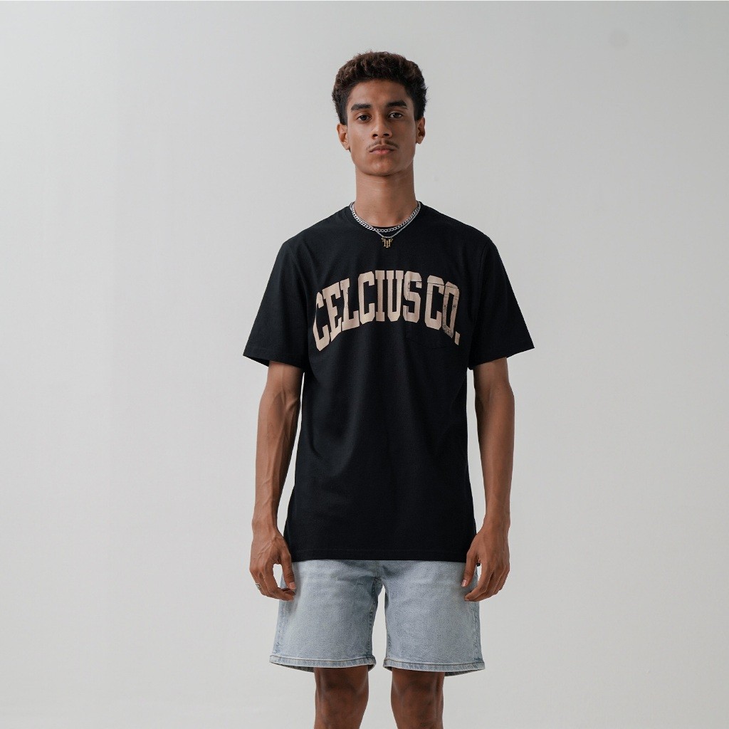 CELCIUS Kaos Lengan Pendek LIN000686C Hitam