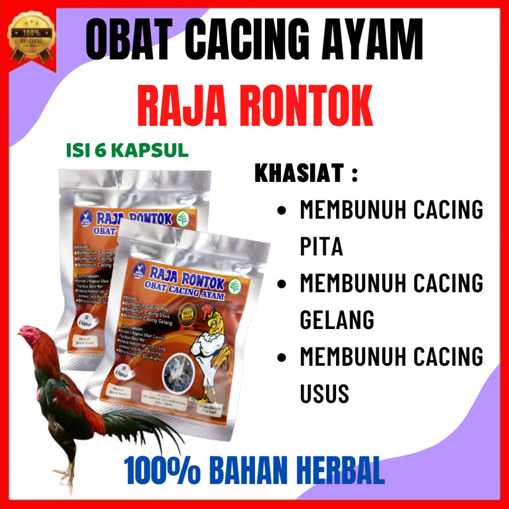 RAJA RONTOK OBAT CACING AYAM PEMBUNUH SEGALA JENIS CACING PADA AYAM