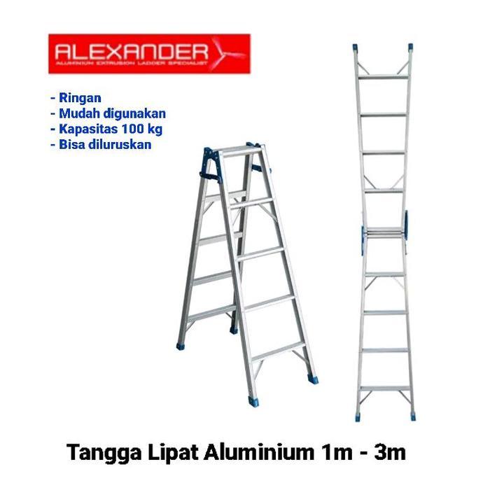 Tangga Lipat Aluminium 3m 2.5m 2m 1.7m 1.5m ALEXANDER - 3 Meter, Cargo